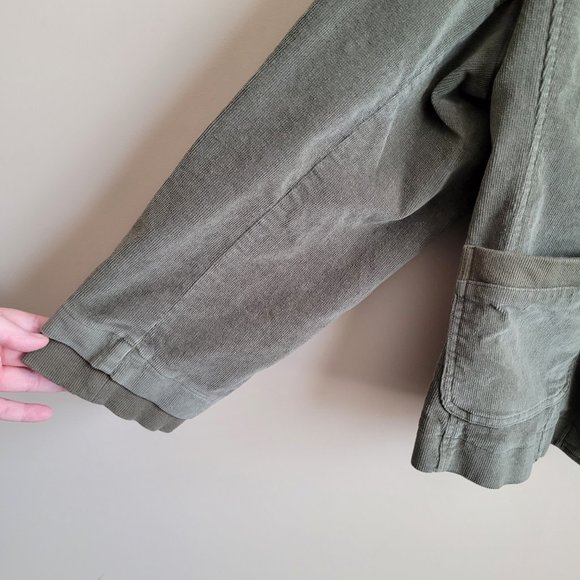 Cato Womens Corduroy Jacket Plus Size 22 24W Olive Green Pockets Button Closure - Picture 9 of 10